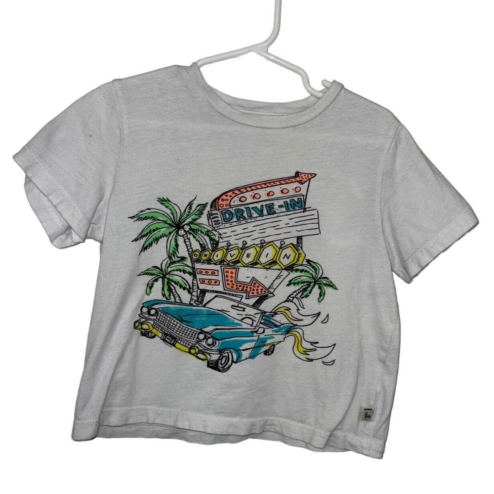 Stella McCartney Toddler Boys 4 White Arlo Drive-In Arlo Short Sleeve Tee